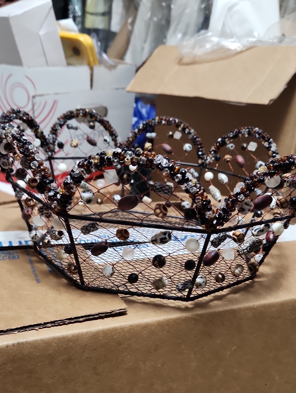 Beaded Wire Basket